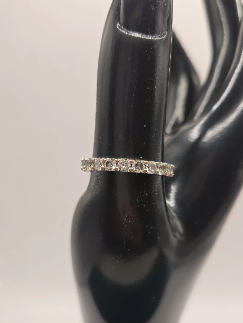 PAVOI Silver Crystal Eternity Ring - Sparkling Silver Band